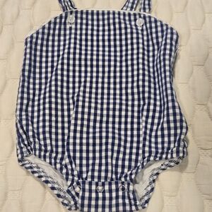 Blue and White Checkered Kids Bodysuit